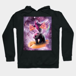 Space Pizza Sloth On Panda Unicorn On Hotdog Hoodie